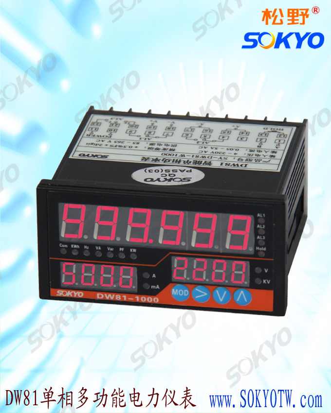 多功能电力仪表,DW81-1000单相多功能表