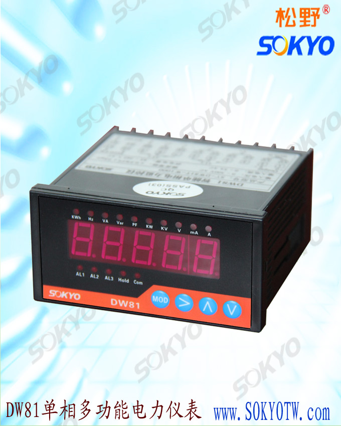 多功能电力仪表,DW81-1000单显多功能表