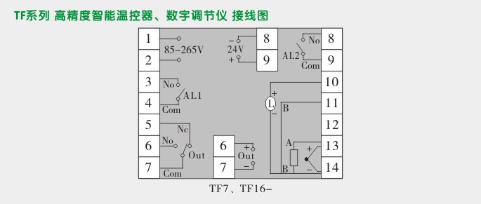 高精度温控器,TF7温度控制器,温控表接线图