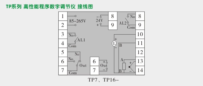 程序调节器,TP7数字调节仪接线图